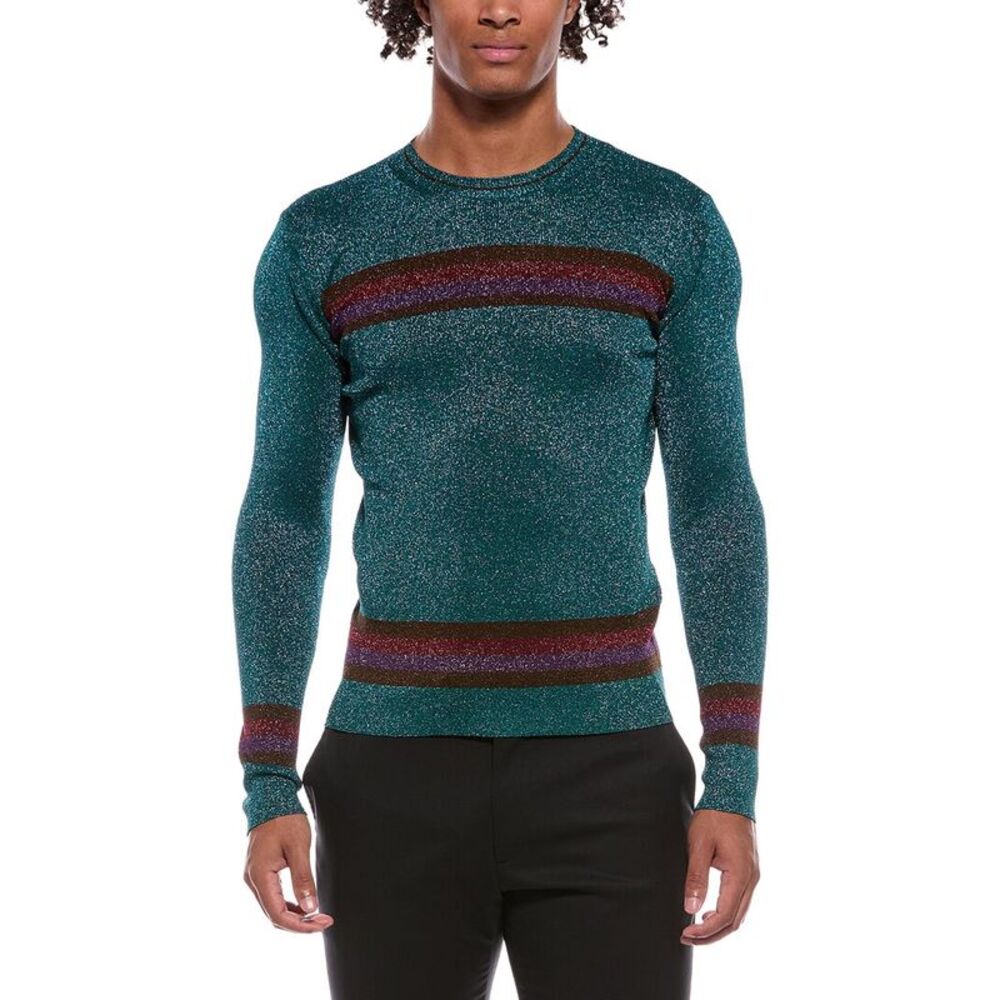 Valentino Mens  Maglia Girocollo Crewneck Sweater, Blue